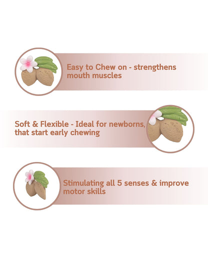 Oli & Carol Aly The Almond-Natural Rubber Teether-Easy Grip-0M+