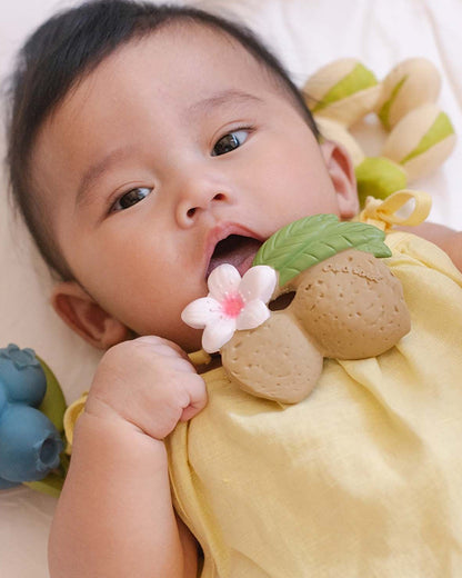 Oli & Carol Aly The Almond-Natural Rubber Teether-Easy Grip-0M+