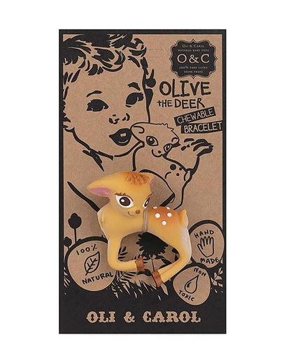 Oli & Carol Olive The Deer-Natural Rubber Teether-Easy Grip-0M+