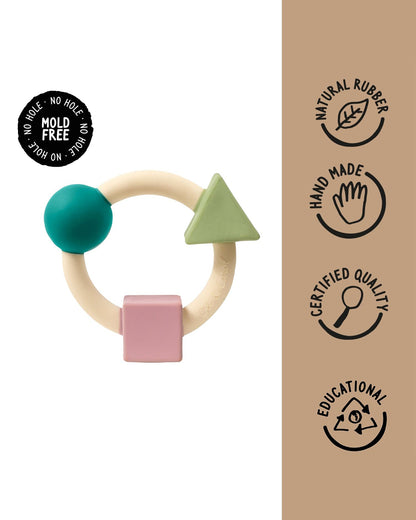 Oli & Carol Teething Ring Soft Colors-Natural Rubber Teether-Easy Grip-0M+