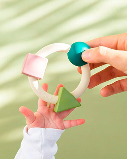 Oli & Carol Teething Ring Soft Colors-Natural Rubber Teether-Easy Grip-0M+