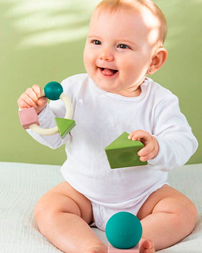 Oli & Carol Teething Ring Soft Colors-Natural Rubber Teether-Easy Grip-0M+