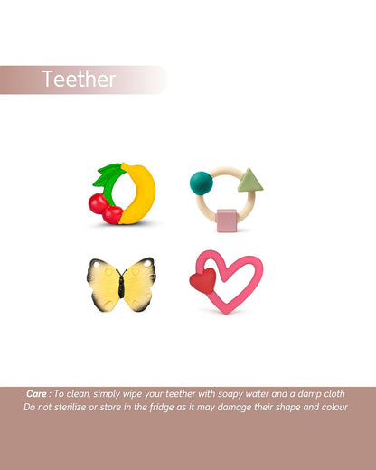 Oli & Carol Teething Ring Soft Colors-Natural Rubber Teether-Easy Grip-0M+