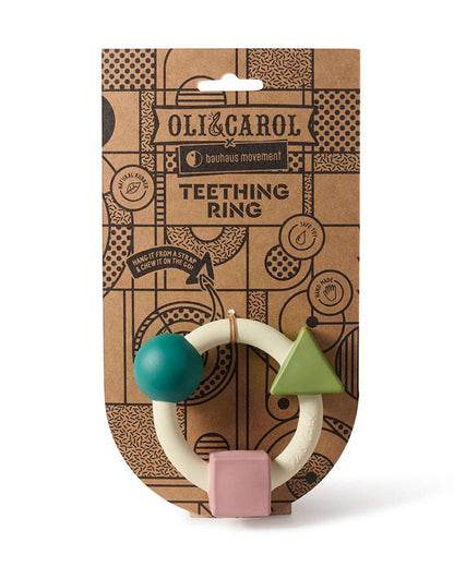 Oli & Carol Teething Ring Soft Colors-Natural Rubber Teether-Easy Grip-0M+