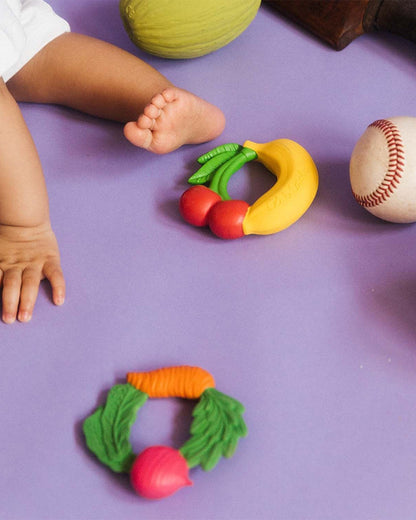 Oli & Carol Fruit Teething Ring-Natural Rubber Teether-Easy Grip-0M+