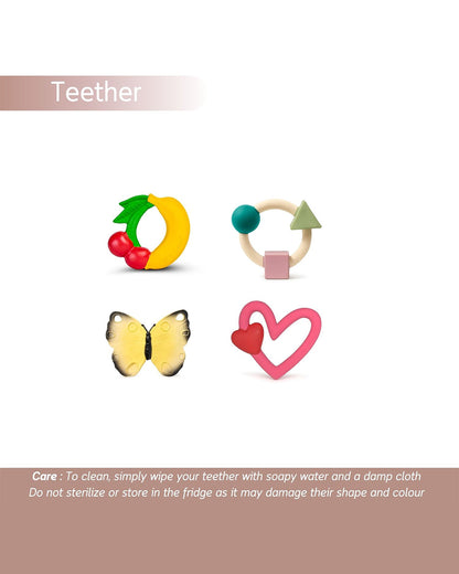 Oli & Carol Fruit Teething Ring-Natural Rubber Teether-Easy Grip-0M+