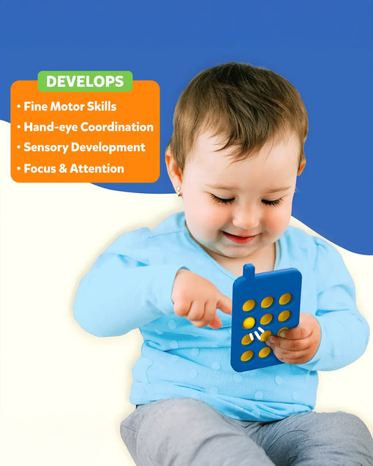 Skillmatics Push & Pop Mobile Phone-Pretend & Play Toy-Waterproof-Non Toxic-9M+