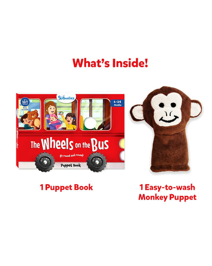 Skillmatics The Wheels on the Bus-Puppet Book-12 Colorful Pages-Encourages Active Participation-6M+