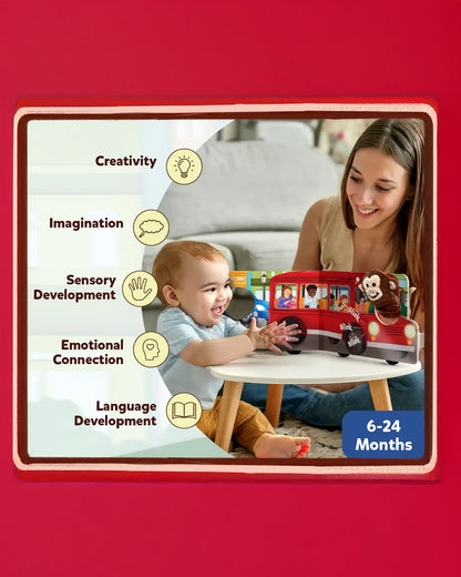 Skillmatics The Wheels on the Bus-Puppet Book-12 Colorful Pages-Encourages Active Participation-6M+