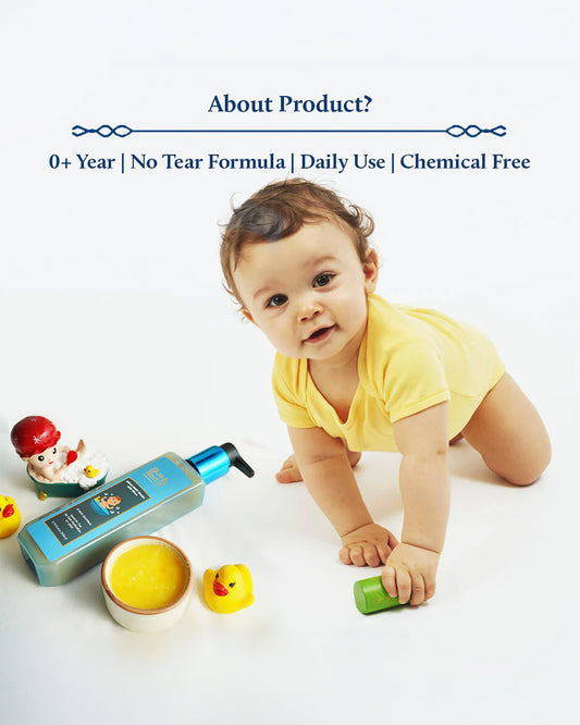 Blue Nectar Baby Hair Oil, Niraa Baby Top to Toe Wash & Briganantadi Baby Shampoo-For Gentle Cleansing & Hydration-200 ml