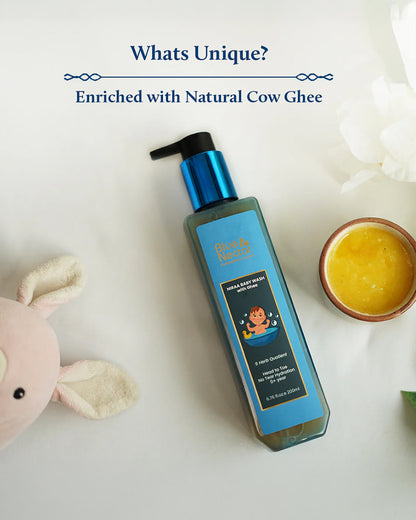Blue Nectar Baby Hair Oil (100ml), Niraa Baby Top to Toe Wash (200ml) & Briganantadi Baby Shampoo (200ml)-For Gentle Cleansing & Hydration