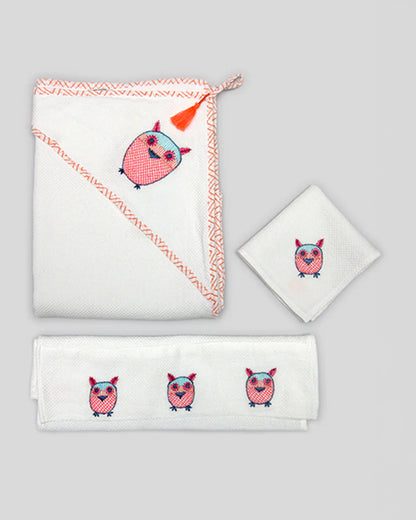 The Almirah Baby Towel Set-Cotton-Owl
