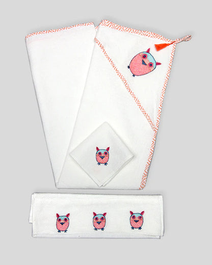 The Almirah Baby Towel Set-Cotton-Owl