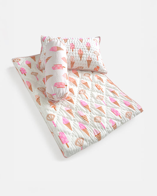 The Almirah Ice cream Baby Bedding Set-100% Cotton-Pack of 3-For Infants