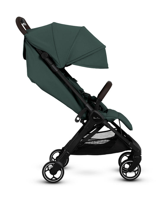 Silver Cross Clic 2 Cabin Friendly Stroller-With Snack Tray & Stroller Bag-One Hand Fold-Includes Rain Cover-For 0 to 4Y (Upto 22 kg)-Conifer