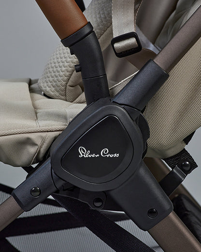 Silver Cross Clic 2 Cabin Friendly Stroller-With Snack Tray-One Hand Fold-Includes Rain Cover-For 0 to 4Y (Upto 22 kg)-Latte