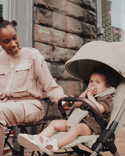 Silver Cross Clic 2 Cabin Friendly Stroller-With Snack Tray & Stroller Bag-One Hand Fold-Includes Rain Cover-For 0 to 4Y (Upto 22 kg)-Latte