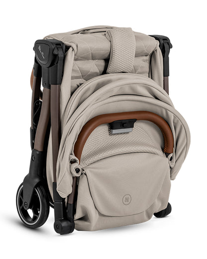 Silver Cross Clic 2 Cabin Friendly Stroller-One Hand Fold-Flat Reclining Seat-Includes Rain Cover-2 Years Warranty-Pram for 0 to 4Y (Upto 22 Kg)-Latte