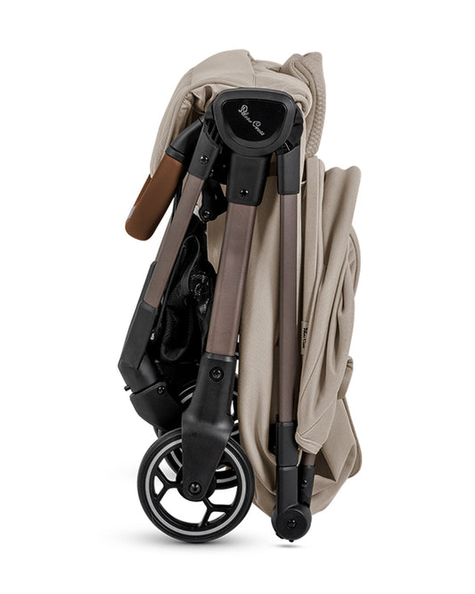 Silver Cross Clic 2 Cabin Friendly Stroller-With Stroller Bag-One Hand Fold-Includes Rain Cover-For 0 to 4Y (Upto 22 kg)-Latte