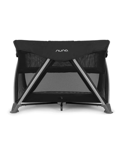 Nuna SENA Aire Travel Cot & Playard-With Triple-Layered Mesh Mattress-360 Degree Airflow-One Hand Fold-Light Weight & Portable-Includes Travel Bag-0 to 3Y-Caviar
