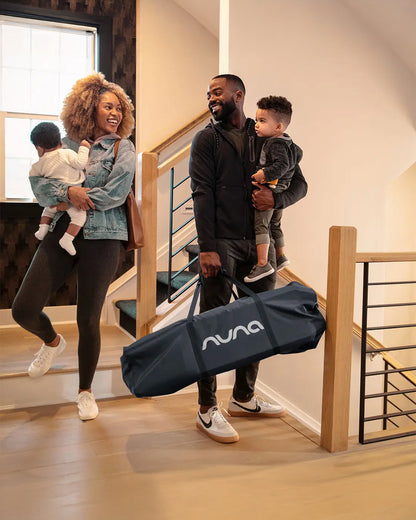 Nuna SENA Aire Travel Cot & Playard-With Triple-Layered Mesh Mattress-360 Degree Airflow-One Hand Fold-Light Weight & Portable-Includes Travel Bag-0 to 3Y-Caviar