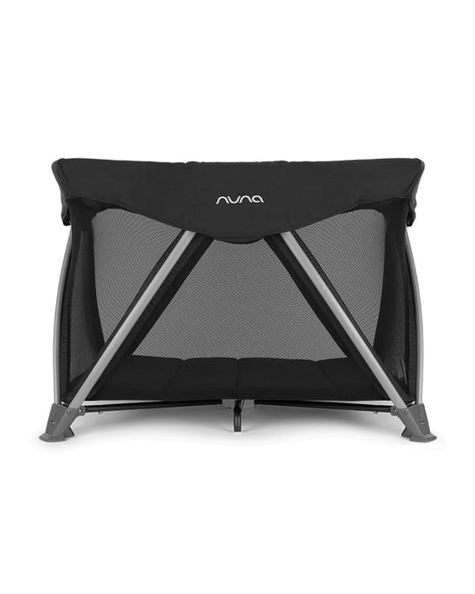 Nuna SENA Aire Travel Cot & Playard-With Triple-Layered Mesh Mattress-360 Degree Airflow-One Hand Fold-Light Weight & Portable-Includes Travel Bag-0 to 3Y-Caviar