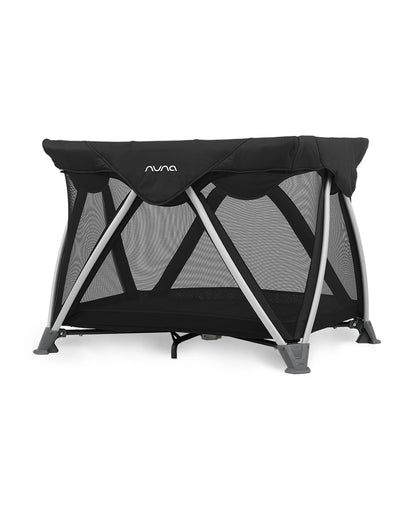 Nuna SENA Aire Travel Cot & Playard-With Triple-Layered Mesh Mattress-360 Degree Airflow-One Hand Fold-Light Weight & Portable-Includes Travel Bag-0 to 3Y-Caviar