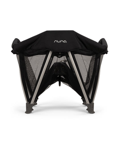 Nuna SENA Aire Travel Cot & Playard-With Triple-Layered Mesh Mattress-360 Degree Airflow-One Hand Fold-Light Weight & Portable-Includes Travel Bag-0 to 3Y-Caviar