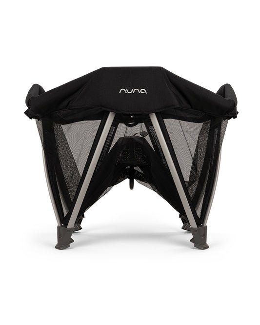 Nuna SENA Aire Travel Cot & Playard-With Triple-Layered Mesh Mattress-360 Degree Airflow-One Hand Fold-Light Weight & Portable-Includes Travel Bag-0 to 3Y-Caviar