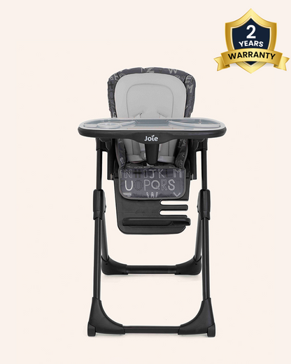 Joie Mimzy Recline High Chair-5 Position Recline-7 Height Positions-2 Years Warranty-Upto 15 Kg-ABC Charcoal
