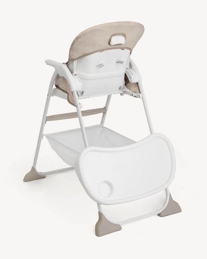 Joie Mimzy Snacker Baby High Chair-One Hand Quick Compact Fold-Streamlined Design-6M to 3Y (Upto 15Kg)-Taupe