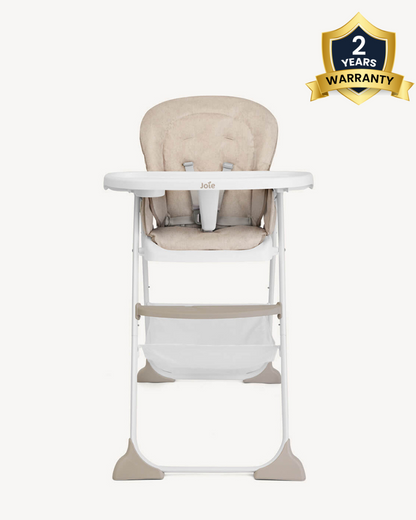 Joie Mimzy Snacker Baby High Chair-One Hand Quick Compact Fold-Streamlined Design-6M to 3Y (Upto 15Kg)-Taupe