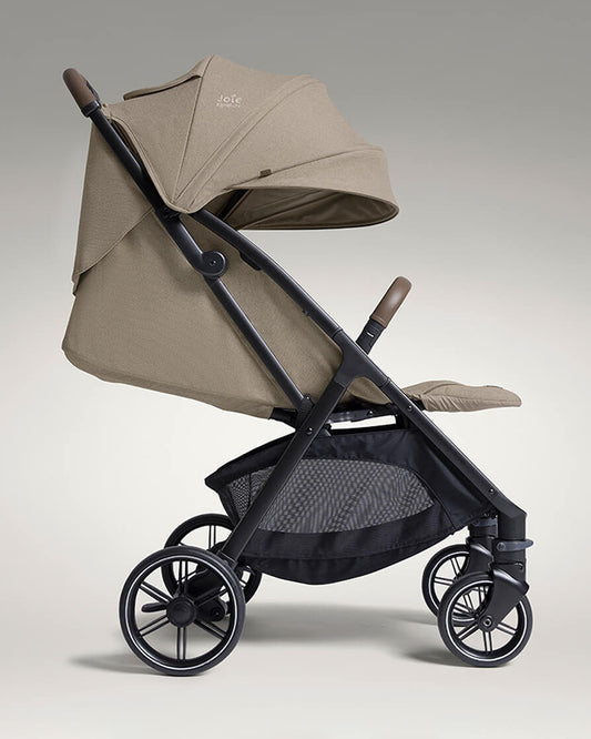 Joie Parcel LX Lightweight Stroller-One Hand Fold-Flat Reclining Seat-Car Seat Compatible-Mesh Window On Canopy-2 Years Warranty-For 0 to 4Y (Upto 22 Kg)-Sandstone