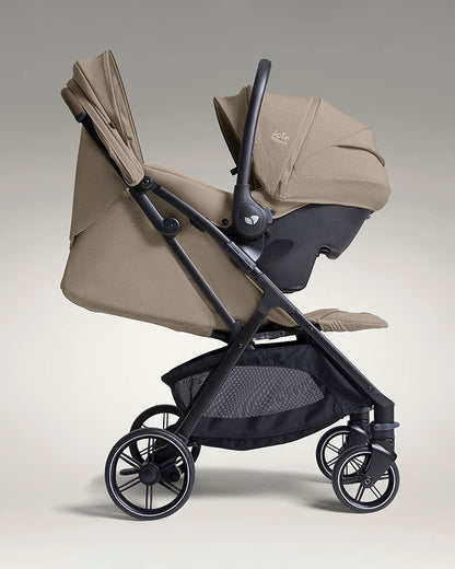 Joie Parcel LX Lightweight Stroller-One Hand Fold-Flat Reclining Seat-Car Seat Compatible-Mesh Window On Canopy-2 Years Warranty-For 0 to 4Y (Upto 22 Kg)-Sandstone