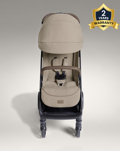 Joie Parcel LX Lightweight Stroller-One Hand Fold-Flat Reclining Seat-Car Seat Compatible-Mesh Window On Canopy-2 Years Warranty-For 0 to 4Y (Upto 22 Kg)-Sandstone