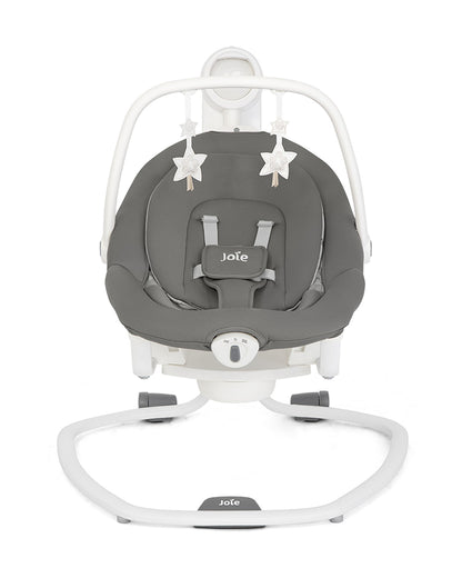 Joie Serina 2in1 Baby Swing & Rocker-6 Swing Speeds-3 Positions Recline-With Toy Bar-2 Years Warranty-For 0 to 9 Kg-Cosmo Grey