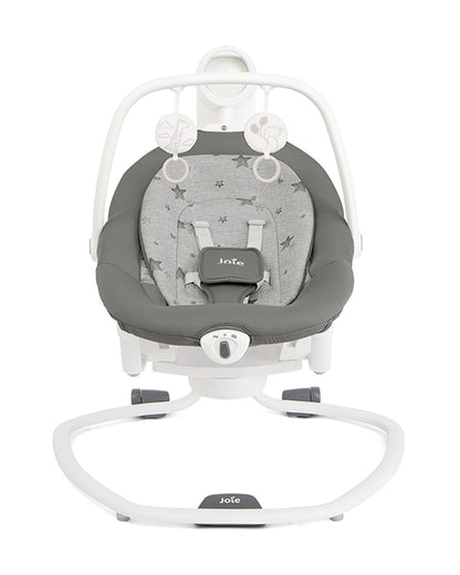 Joie Serina 2in1 Baby Swing & Rocker-6 Swing Speeds-3 Positions Recline-With Toy Bar-2 Years Warranty-For 0 to 9 Kg-Cosmo Grey