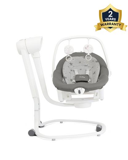 Joie Serina 2in1 Baby Swing & Rocker-6 Swing Speeds-3 Positions Recline-With Toy Bar-2 Years Warranty-For 0 to 9 Kg-Cosmo Grey