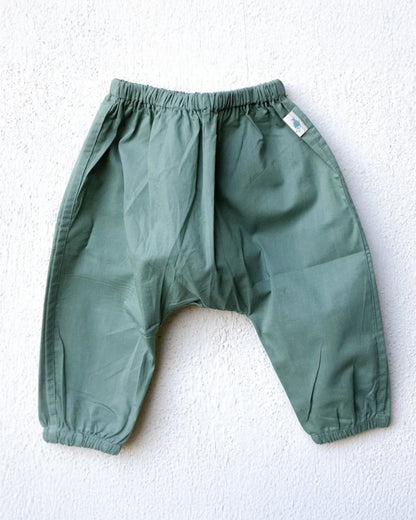 Whitewater Kids Sage Green Jhabla Set-Fish Motifs-100% GOTS Certified Organic Cotton-For Infants