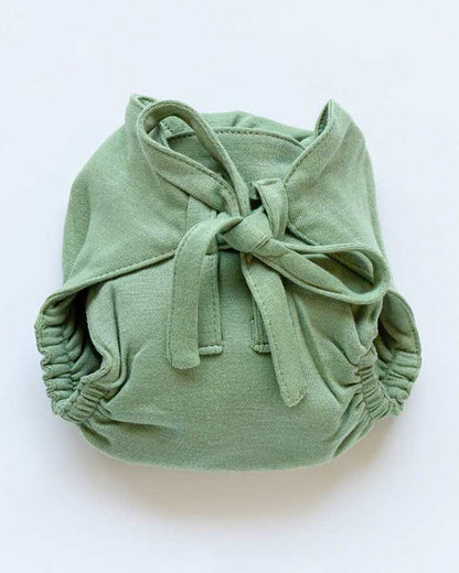 Cocoon Care Sage Green Cloth Nappy-Bamboo Muslin-Washable & Reusable