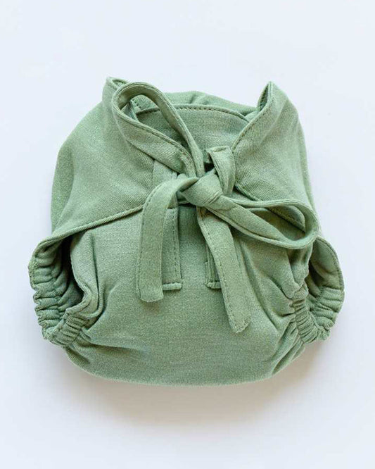 Cocoon Care Sage Green Cloth Nappy-Bamboo Muslin-Washable & Reusable