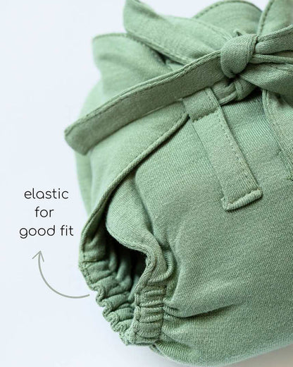 Cocoon Care Sage Green Cloth Nappy-Bamboo Muslin-Washable & Reusable
