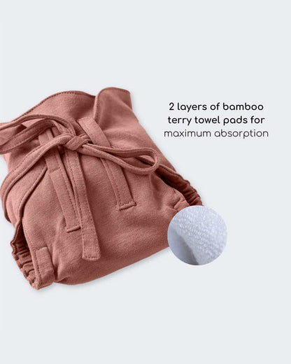 Cocoon Care Dusty Pink Cloth Nappy-Bamboo Muslin-Washable & Reusable