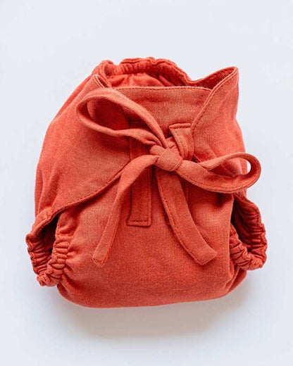 Cocoon Care Orange Rust Cloth Nappy-Bamboo Muslin-Washable & Reusable