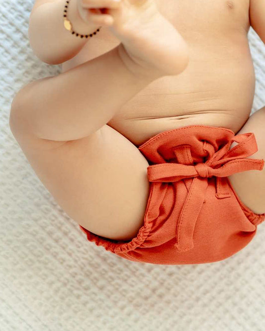 Cocoon Care Orange Rust Cloth Nappy-Bamboo Muslin-Washable & Reusable