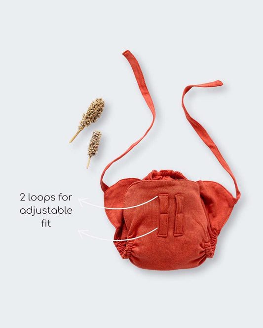 Cocoon Care Orange Rust Cloth Nappy-Bamboo Muslin-Washable & Reusable