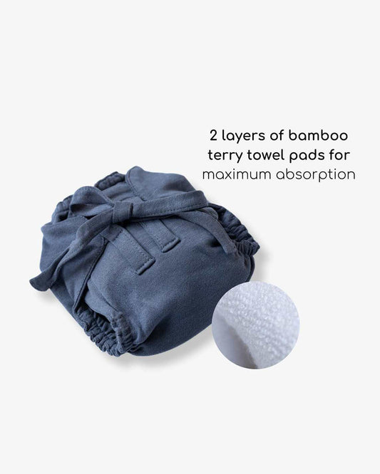 Cocoon Care Blue Granite Cloth Nappy-Bamboo Muslin-Washable & Reusable