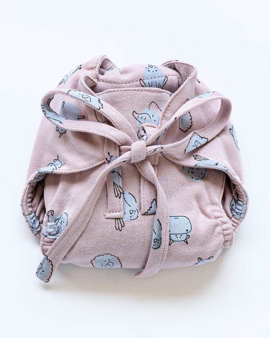 Cocoon Care Wild Polka Cloth Nappy-Bamboo Muslin-Washable & Reusable