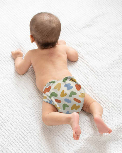 Cocoon Care Playful Notes Cloth Nappy-Bamboo Muslin-Washable & Reusable