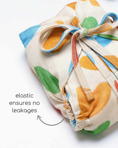Cocoon Care Playful Notes Cloth Nappy-Bamboo Muslin-Washable & Reusable